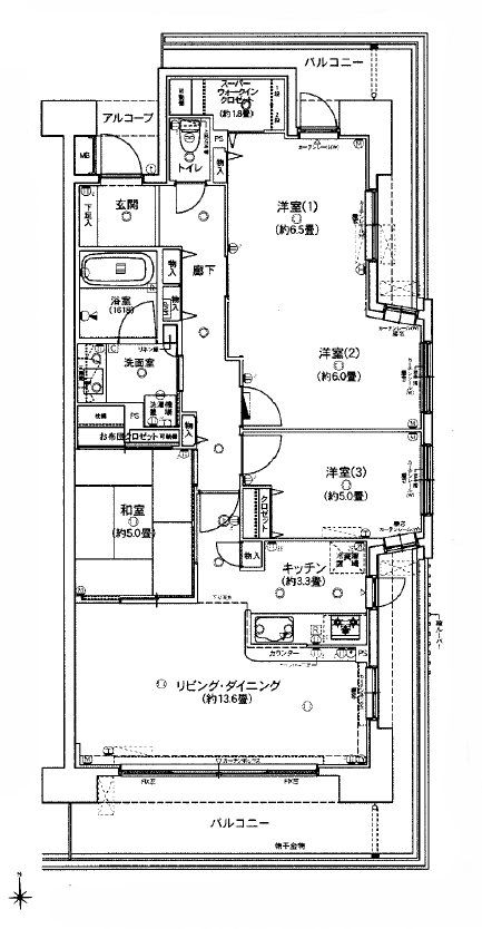 デュオヒルズいわきザ・レジデンス1409号室間取図