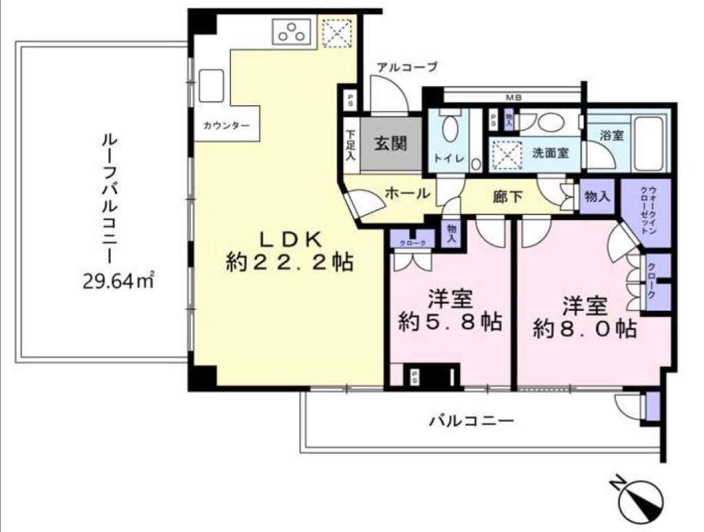 パークコート表参道404号室間取図